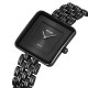 Жіночий годинник Skmei 2372BKBK All Black у квадратному корпусі з металевим браслетом