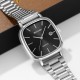 Чоловічий класичний годинник Skmei 2551SIBK Silver-Black з металевим браслетом та датою