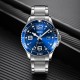 Мужские классические часы Skmei 9278BU Blue с серебристым браслетом и синим циферблатом
