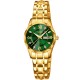 Женские часы Skmei 9370GDGN Gold-Green с золотистым браслетом и зеленым циферблатом