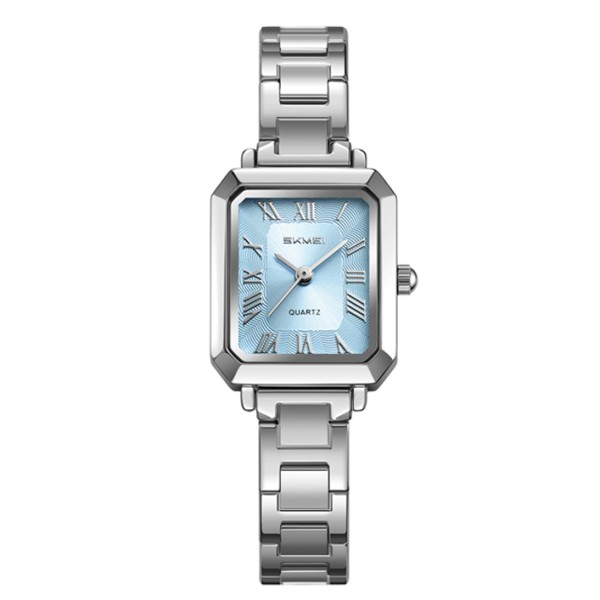 Жіночий годинник Skmei 2582SIBU Silver-Blue класичний з синім циферблатом та металевим браслетом