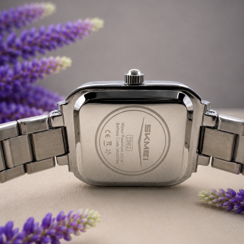 Женские часы Skmei 2582SISI All Silver серебристые с минеральным стеклом и металлическим браслетом