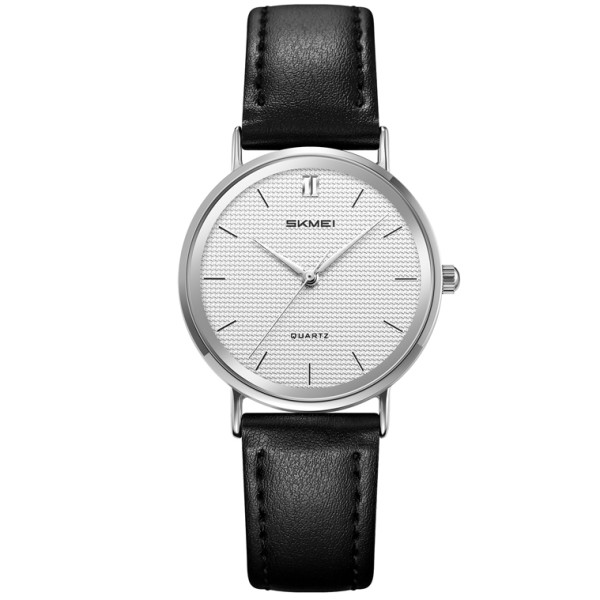 Жіночий класичний годинник Skmei 2568SISI All Silver зі сріблястим циферблатом та шкіряним ремінцем