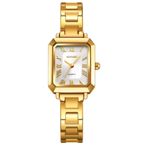 Жіночий годинник Skmei 2582GDSI Gold-Silver у класичному стилі з золотистим браслетом