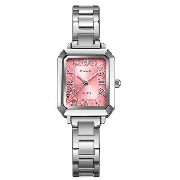 Жіночий годинник Skmei 2582SIPK Silver-Pink зі сріблястим браслетом та рожевим циферблатом