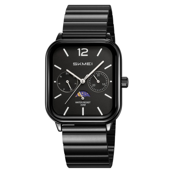 Чоловічий годинник Skmei 2509BKBK All Black з хронографом та календарем, металевий браслет