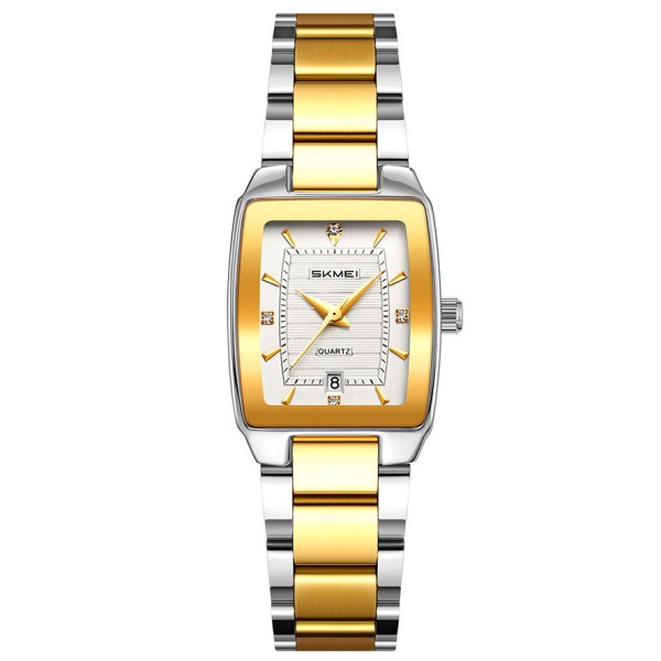 Женские классические часы Skmei 2578TGD Gold с металлическим браслетом и минеральным стеклом