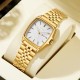 Женские часы Skmei 2628GDWT Gold-White в классическом стиле с золотистым браслетом