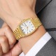Женские часы Skmei 2628GDWT Gold-White в классическом стиле с золотистым браслетом