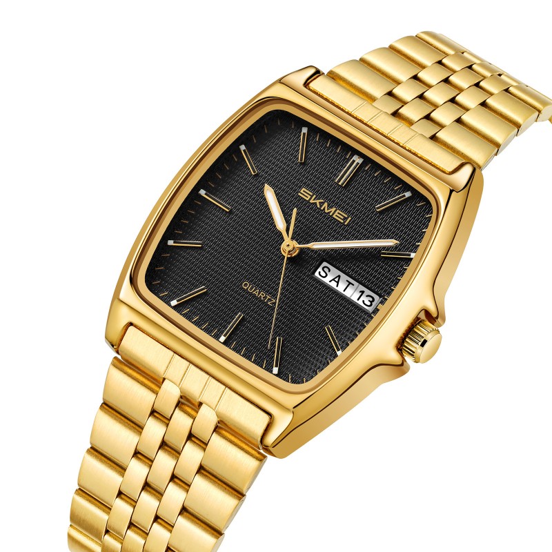Женские часы Skmei 2628GDBK Gold-Black в классическом стиле с металлическим браслетом