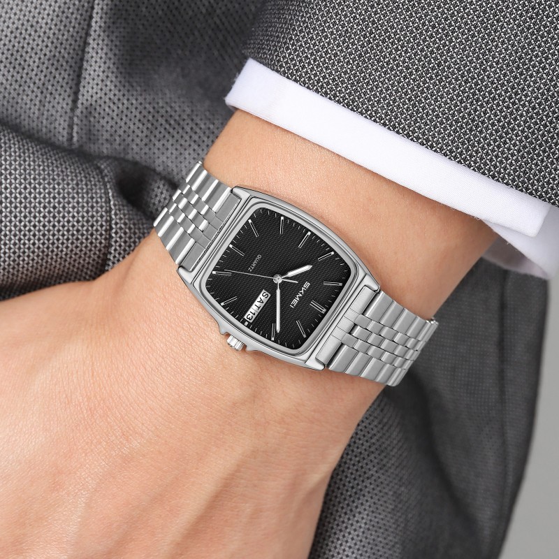 Жіночий годинник Skmei 2628SIBK Silver-Black з металевим браслетом та мінеральним склом