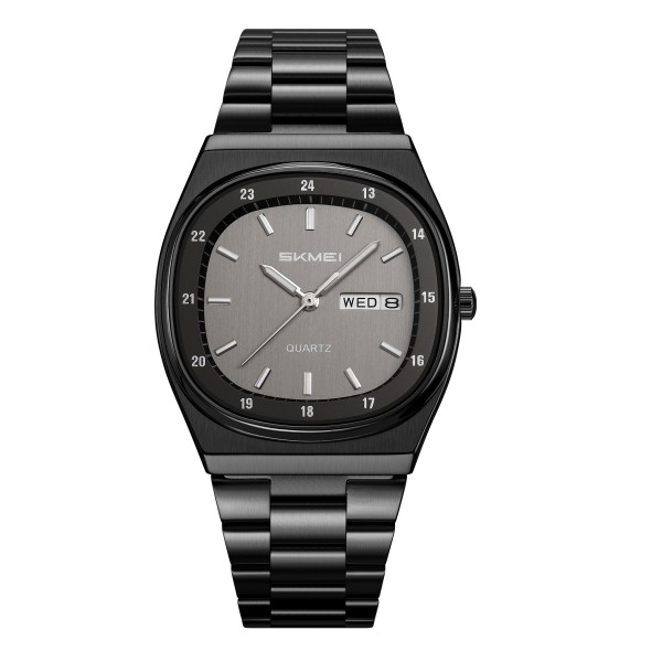 Мужские часы Skmei 2630BKBK Black-Black с металлическим браслетом и индикацией даты