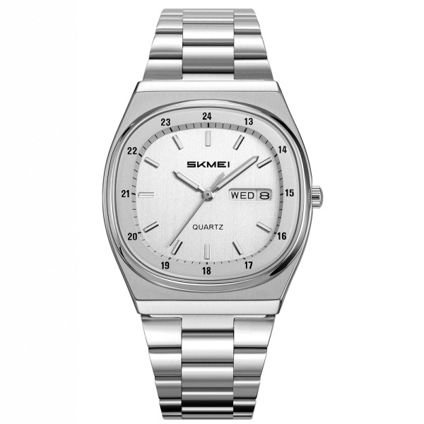 Чоловічий годинник Skmei 2630SISI Silver-Silver у класичному стилі з металевим браслетом та календарем