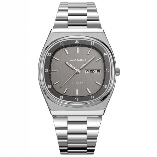 Чоловічий годинник Skmei 2630SITN Silver-titanium з металевим браслетом та календарем