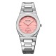 Женские классические часы Skmei 2681SIPK Silver-Pink с серебристым браслетом и розовым циферблатом