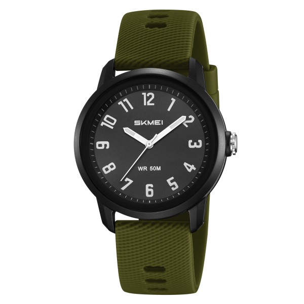 Мужские наручные часы Skmei 2733AG Black-Army Green с водонепроницаемостью 5 ATM и люминесцентной подсветкой