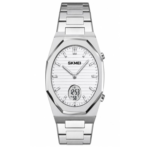 Мужские часы Skmei 2703SISI Silver-Silver с металлическим браслетом и стрелочно-электронным циферблатом