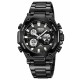 Мужские часы Skmei 2210BK Black с комбинированным циферблатом и металлическим браслетом