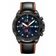 Мужские наручные часы Skmei 9347BKBU Black-Blue с хронографом и кожаным ремешком