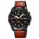 Чоловічий наручний годинник Skmei 9347BNBK Brown-Black з хронографом та шкіряним ремінцем
