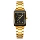 Мужские классические часы Skmei 2566GDBK Gold-Black с золотистым браслетом и минеральным стеклом