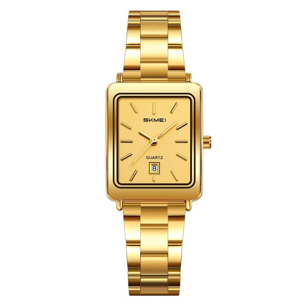 Мужские часы Skmei 2566GDGD Gold-Gold классические золотистые с минеральным стеклом