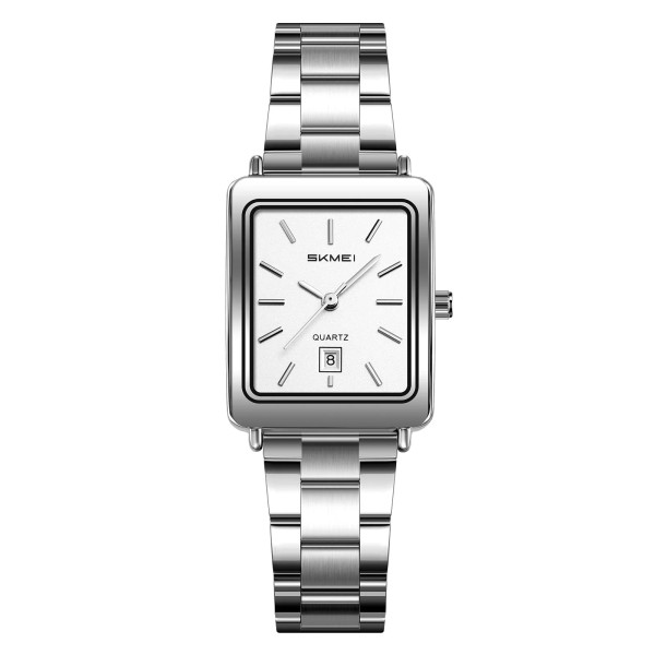 Мужские классические часы Skmei 2566SISI Silver-Silver с серебристым браслетом и минеральным стеклом