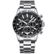 Мужские наручные часы Megalith 0089M-1 Silver-Black со стальным браслетом и календарем