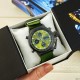 Мужские часы AMST 3003 Black-Green Green Wristband с комбинированным механизмом и текстильным ремешком