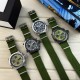 Мужские часы AMST 3003 Black-Green Green Wristband с комбинированным механизмом и текстильным ремешком