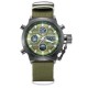 Мужские часы AMST 3003 Black-Green Green Wristband с комбинированным механизмом и текстильным ремешком