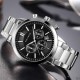 Мужские часы Mini Focus MF0188G Silver-Black с хронографом и стальным браслетом