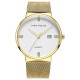 Наручные часы Mini Focus MF0181G Gold-White с хронографом и золотистым стальным браслетом
