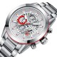 Мужские часы Mini Focus MF0285G All Silver с кварцевым хронографом и стальным браслетом