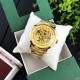 Мужские механические часы Winner 8173 Gold с автоподзаводом и стальным браслетом