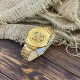 Мужские механические часы Winner 8173 Gold с автоподзаводом и стальным браслетом