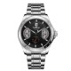 Мужские механические часы Winner 8267 Silver-Black с автоподзаводом и стальным браслетом