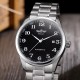 Мужские механические часы Winner 8023 Silver-Black Steel с автоподзаводом и стальным браслетом