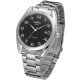 Мужские механические часы Winner 8023 Silver-Black Steel с автоподзаводом и стальным браслетом