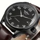 Мужские механические часы Winner 8023 Black Leather с автоподзаводом и датой
