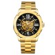 Мужские механические часы Winner 8184 Gold-Black Steel с автоподзаводом и стальным браслетом