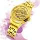 Мужские механические часы Winner 8222 Gold Steel с автоподзаводом и золотистым браслетом