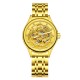 Мужские механические часы Winner 8222 Gold Steel с автоподзаводом и золотистым браслетом