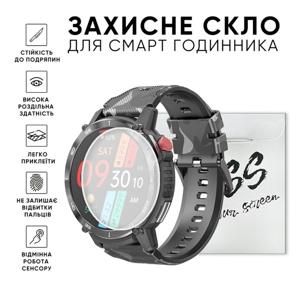 Защитное стекло для часов 31 мм Запчасти для часов прозрачное универсальное (SKU: 1101-0101)