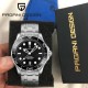 Мужские часы Pagani Design PD-1685 Silver-Black Steel с сапфировым стеклом и механизмом SEIKO
