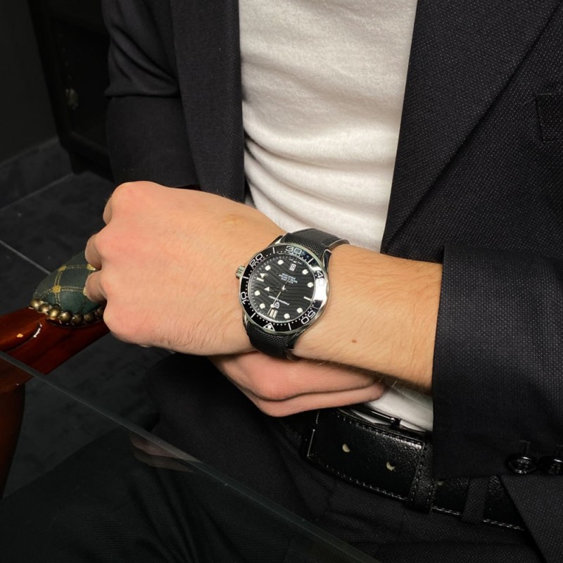 Мужские часы Pagani Design PD-1685 Silver-Black с сапфировым стеклом и механизмом SEIKO NH35A