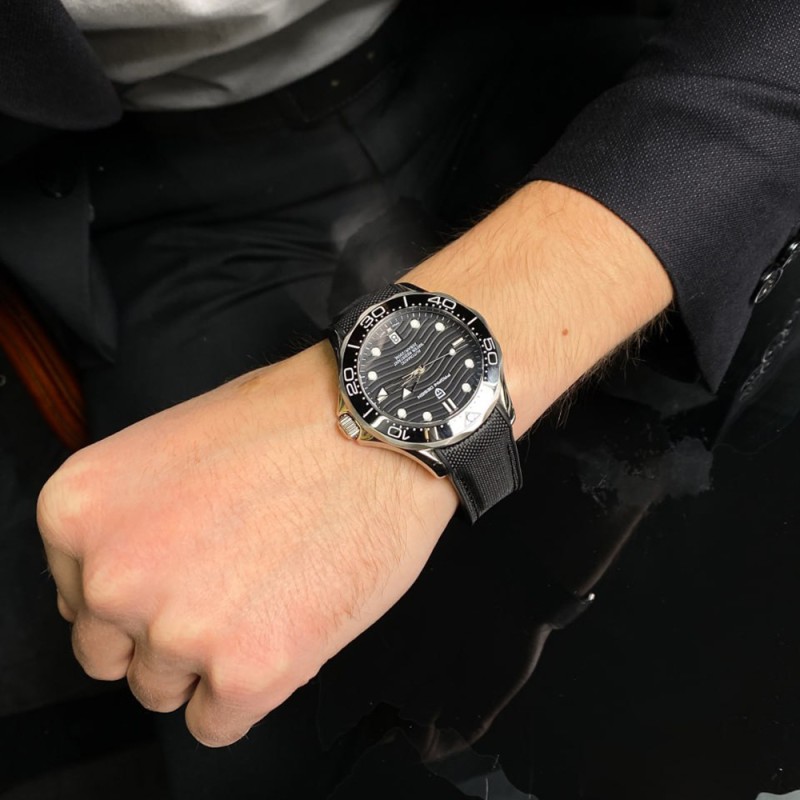 Мужские часы Pagani Design PD-1685 Silver-Black с сапфировым стеклом и механизмом SEIKO NH35A