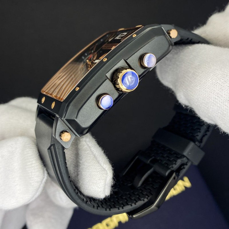 Мужские часы Pagani Design PD-1725 Black-Black с сапфировым стеклом и механизмом SEIKO VK64