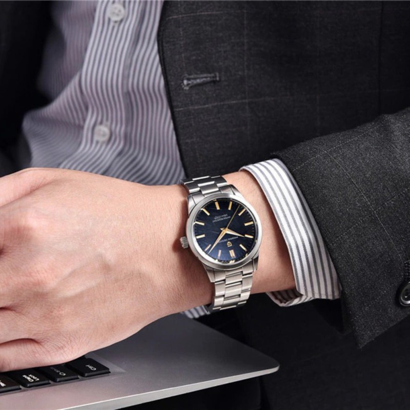 Мужские часы Pagani Design PD-1734 Silver-Black с сапфировым стеклом и механизмом SEIKO VH31