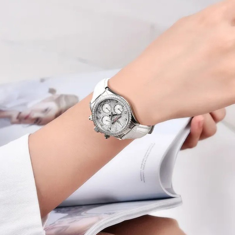 Жіночий годинник Pagani Design PD-1730 Silver-White з хронографом та сапфіровим склом